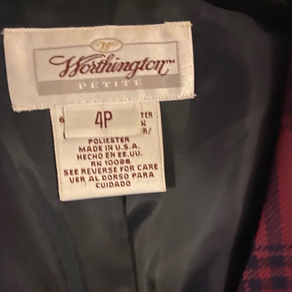 Vintage Worthington plaid blazer 4P - Picture 2 of 2
